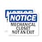 Signmission Mechanical Closet Not An Exit, 10 in W x Rectangle, Vinyl Decal OS-2PACK-NS-D-710-L-14168 - alternate 1